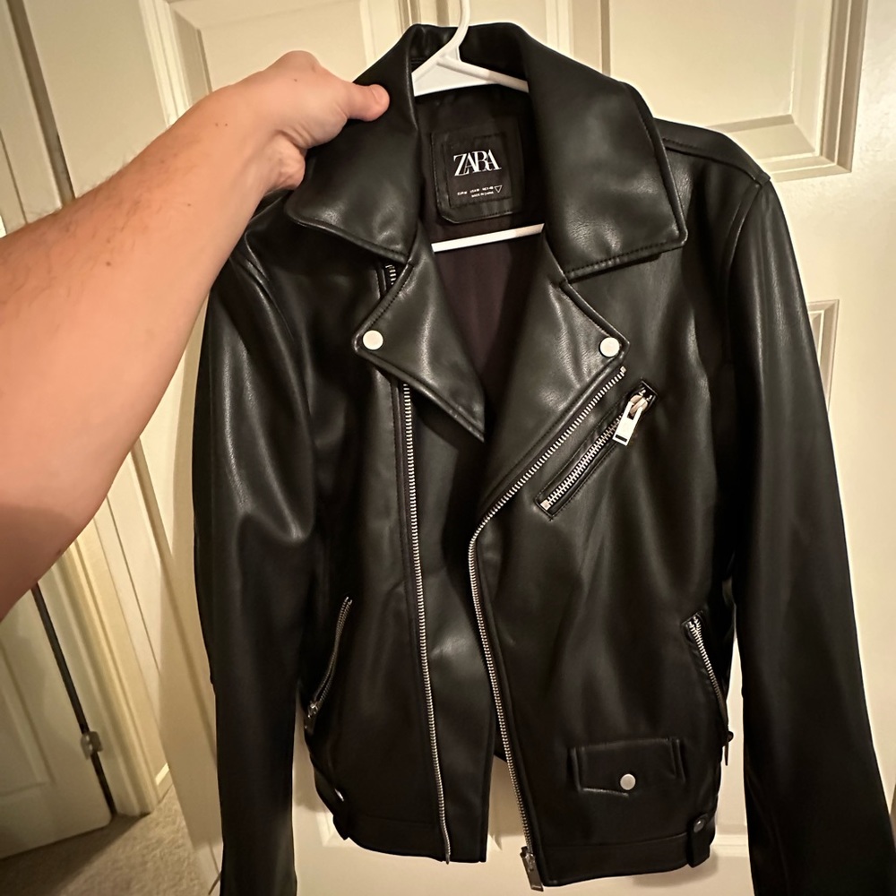 Mens Zara leather jacket